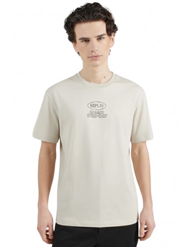 REPLAY Ανδρικό T-Shirt Βαμβάκι Μπέζ...