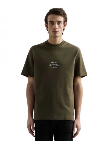 REPLAY Ανδρικό T-Shirt Βαμβάκι Χακί...
