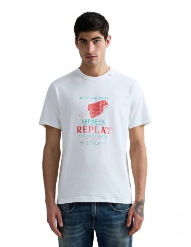 REPLAY Ανδρικό T-Shirt Βαμβάκι Λευκό...