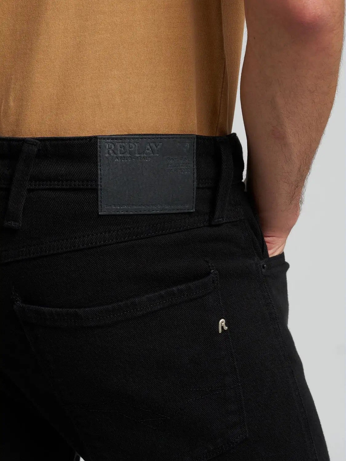 REPLAY Ανδρικό Παντελόνι Jeans Anbass Βαμβάκι/Ελαστάνη Μαύρο Slim Fit M914.000.80693C1-103 BLACK 1820257