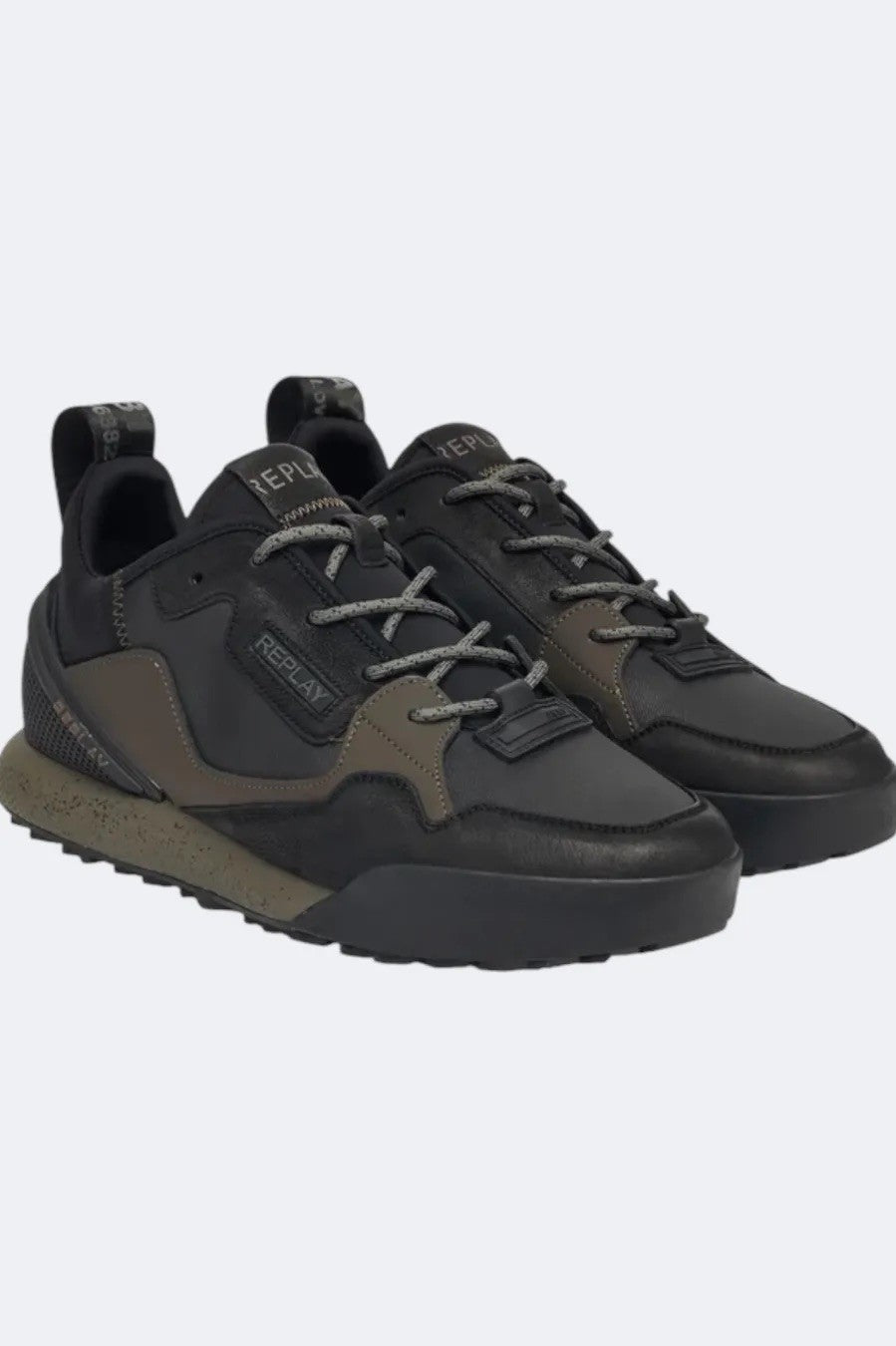 REPLAY Ανδρικά Sneakers Οικολογικό Δέρμα/Δέρμα Μαύρα/Γκρί GMS8L.003.C0020L-167 BLACK DK GREY 1820287