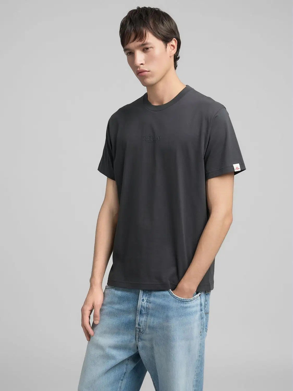 REPLAY Ανδρικό T-Shirt Βαμβάκι Ανθρακί Regular Fit M3200.000.2660-293 IRON 1820266