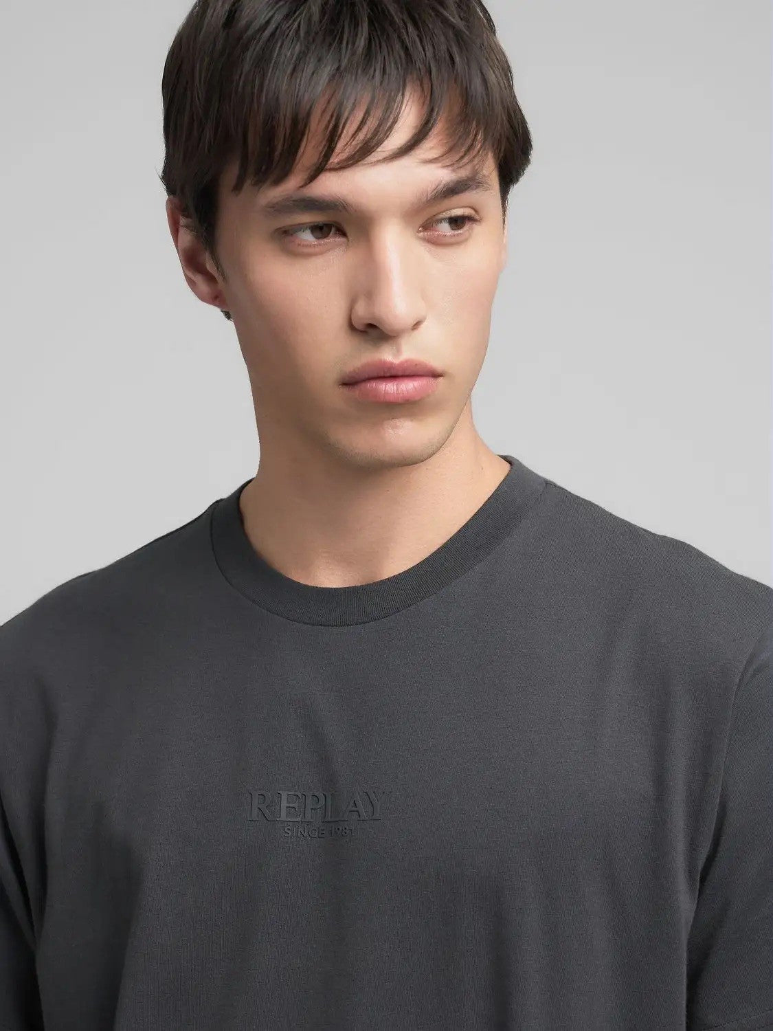 REPLAY Ανδρικό T-Shirt Βαμβάκι Ανθρακί Regular Fit M3200.000.2660-293 IRON 1820266