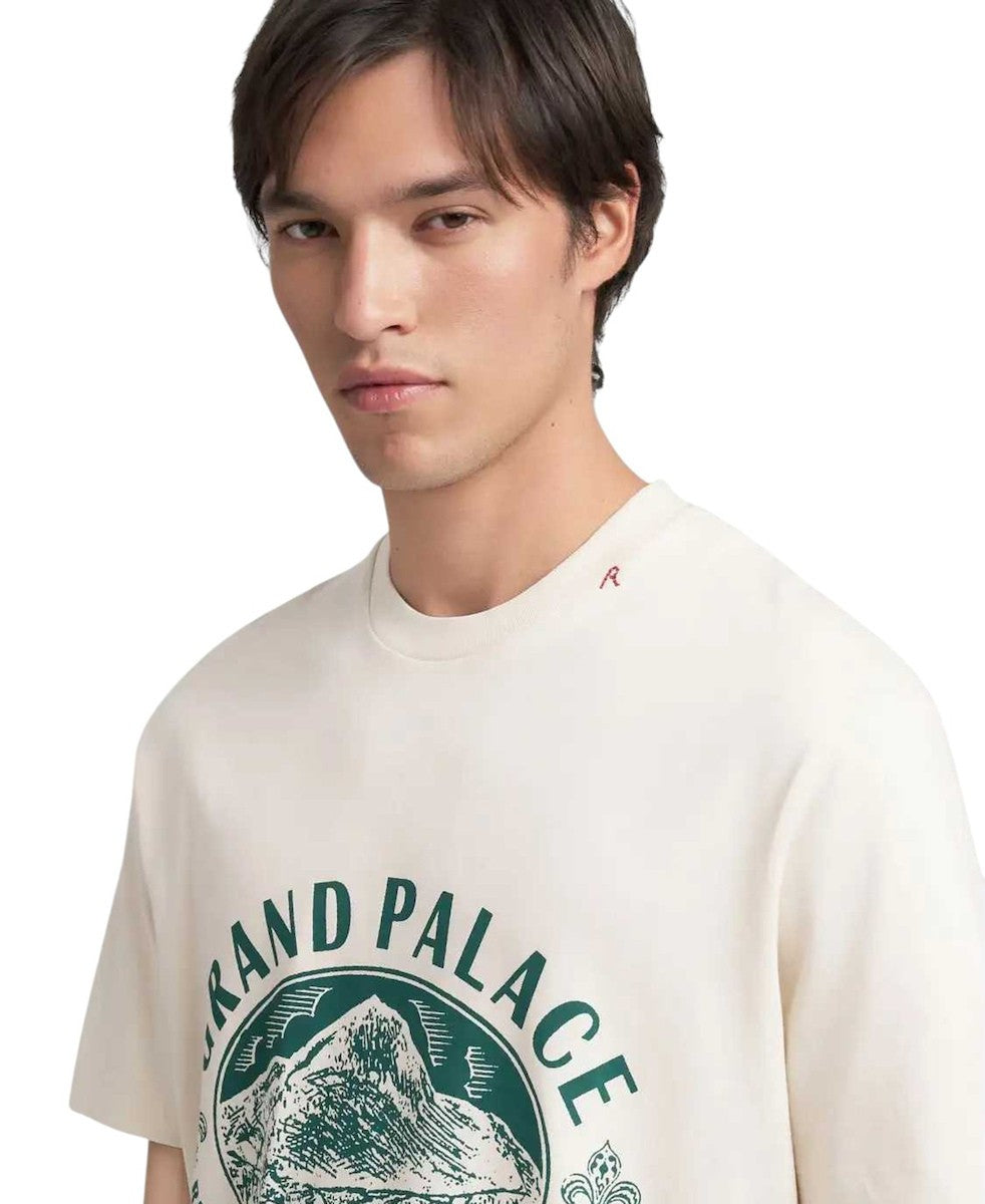 REPLAY Ανδρικό T-Shirt Βαμβάκι Εκρού Regular Fit M3281.000.23608P-200 CREAM 1820254
