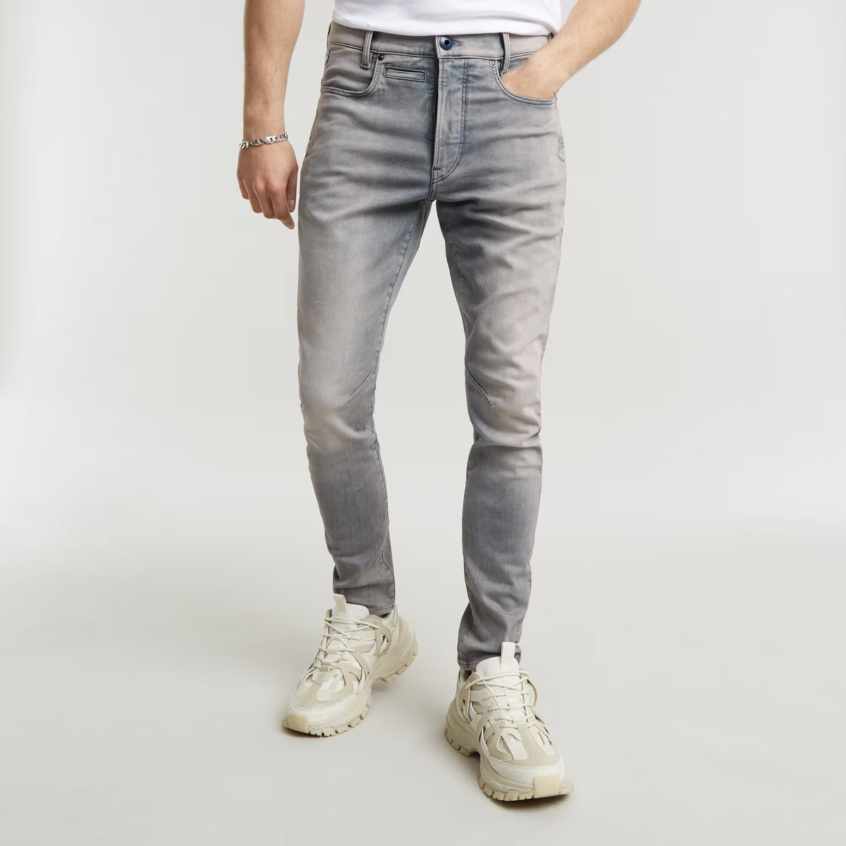 G-STAR RAW Ανδρικό Παντελόνι Jeans Βαμβάκι/Ελαστάνη Γκρί Slim Fit D05385-9882-C587-antic faded radium 1821601