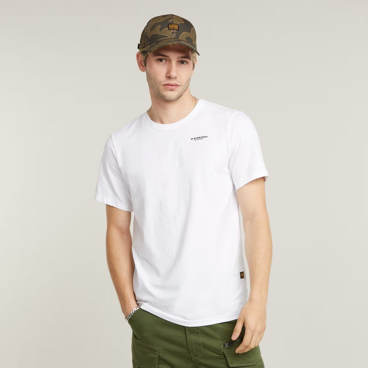 G-STAR RAW Ανδρικό T-shirt Βαμβάκι Λευκό Slim Fit D19070-C723-110/White 1821612