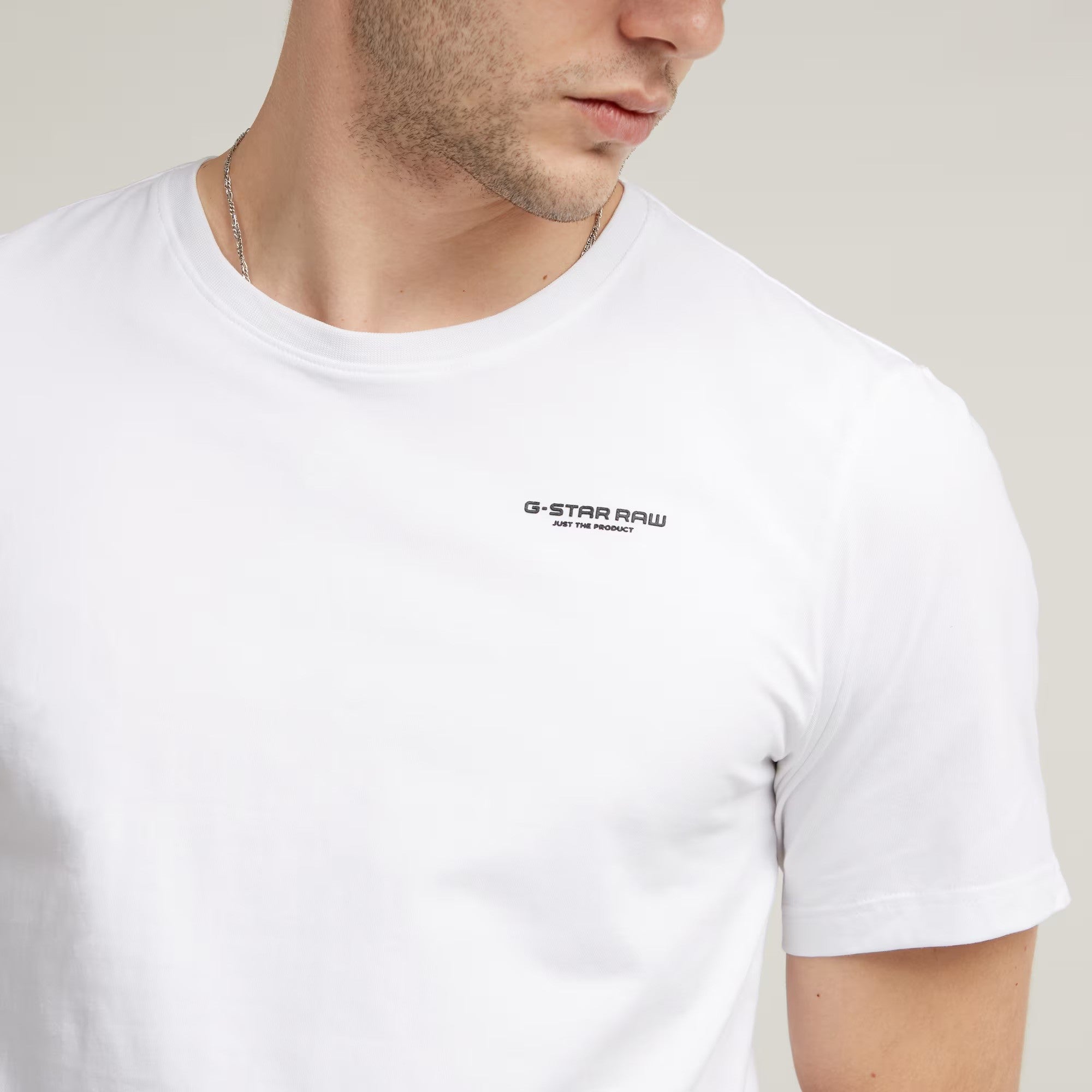 G-STAR RAW Ανδρικό T-shirt Βαμβάκι Λευκό Slim Fit D19070-C723-110/White 1821612
