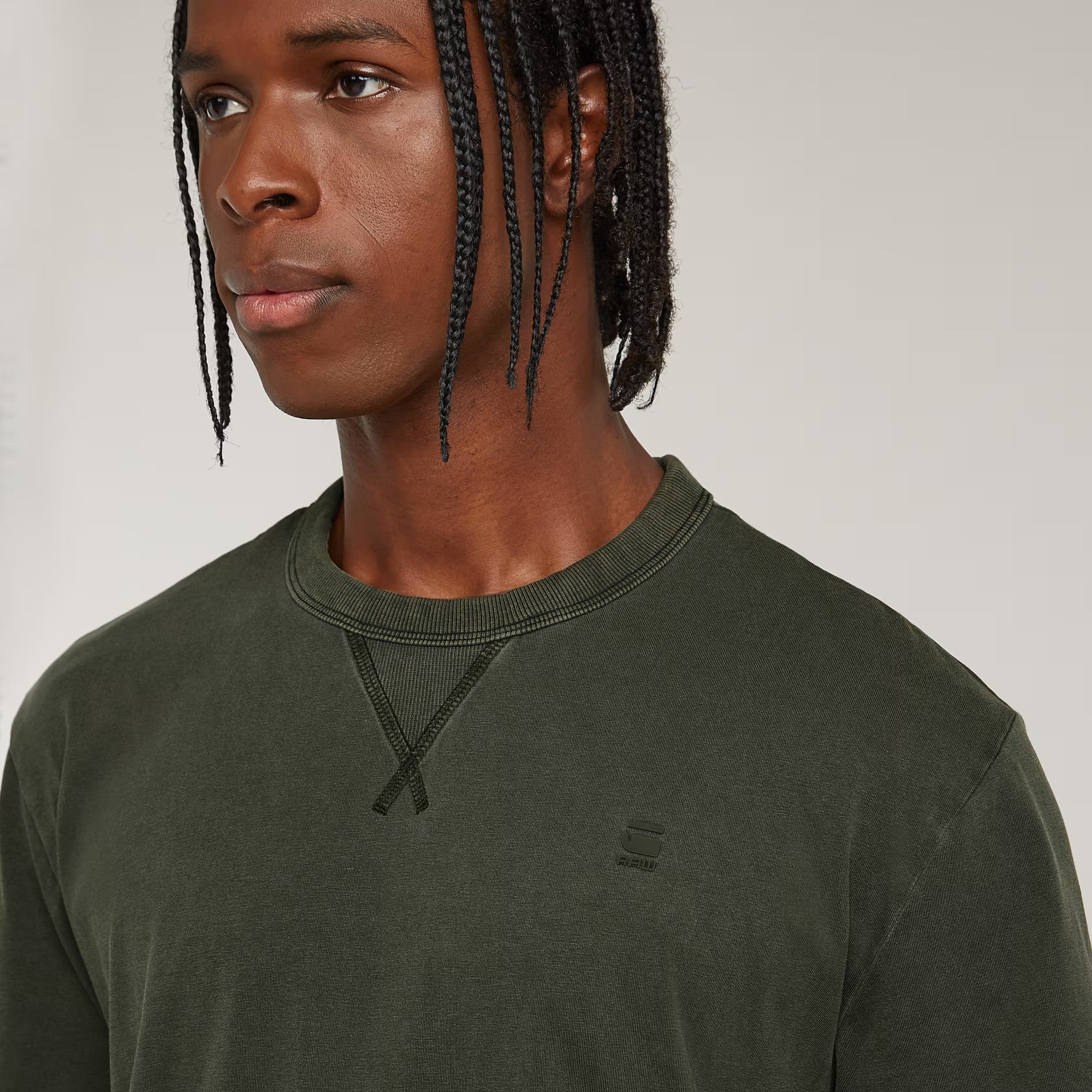 G-STAR RAW Ανδρικό T-shirt Βαμβάκι Χακί Regular Fit D24449-2653-B575-asfalt gd 1821616