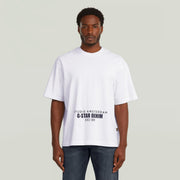 G-STAR RAW Ανδρικό T-shirt Βαμβάκι Λευκό Oversized Fit D27985-D709-110-white 1821630