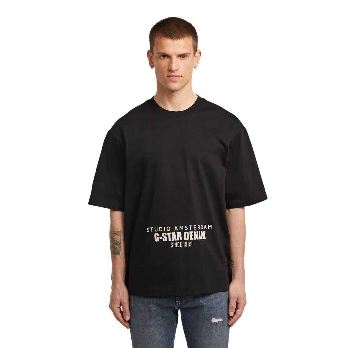 G-STAR RAW Ανδρικό T-shirt Βαμβάκι Μαύρο Oversized Fit D27985-D709-6484-dk black 1821631