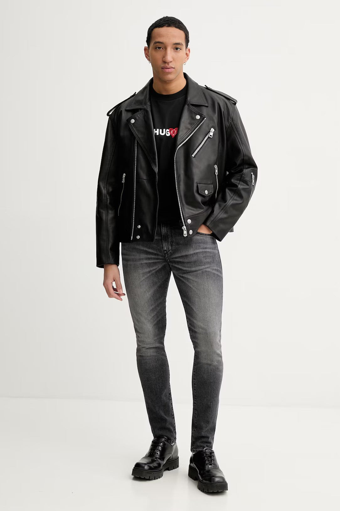 DIESEL Ανδρικό Παντελόνι Jeans 2019 D-STRUKT Βαμβάκι/Ελαστάνη Γκρί Slim Fit A0355809N49-02 1821837