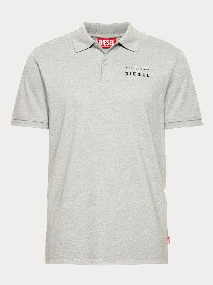 DIESEL Ανδρικό T-Shirt Polo Βαμβάκι Γκρί Regular Fit A218890QIAM-9EC 1821828