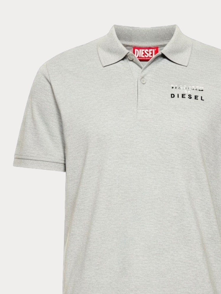 DIESEL Ανδρικό T-Shirt Polo Βαμβάκι Γκρί Regular Fit A218890QIAM-9EC 1821828