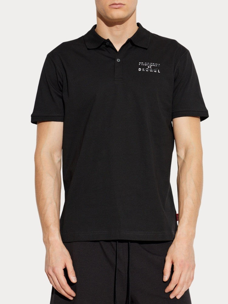 DIESEL Ανδρικό T-Shirt Polo Βαμβάκι Μαύρο Regular Fit A218890QIAM-9XX 1821828