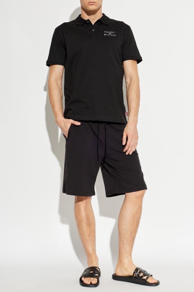 DIESEL Ανδρικό T-Shirt Polo Βαμβάκι Μαύρο Regular Fit A218890QIAM-9XX 1821828
