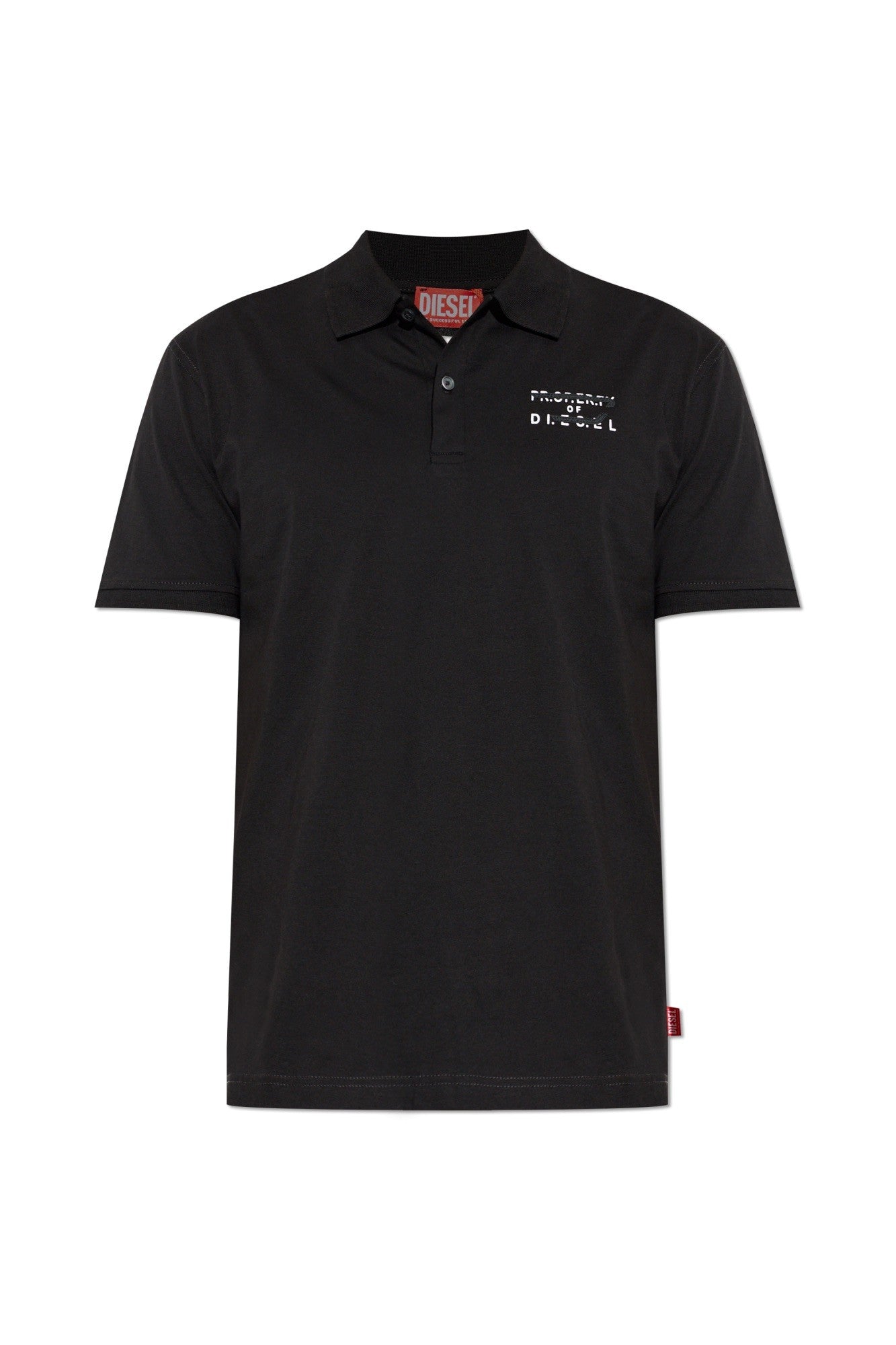DIESEL Ανδρικό T-Shirt Polo Βαμβάκι Μαύρο Regular Fit A218890QIAM-9XX 1821828