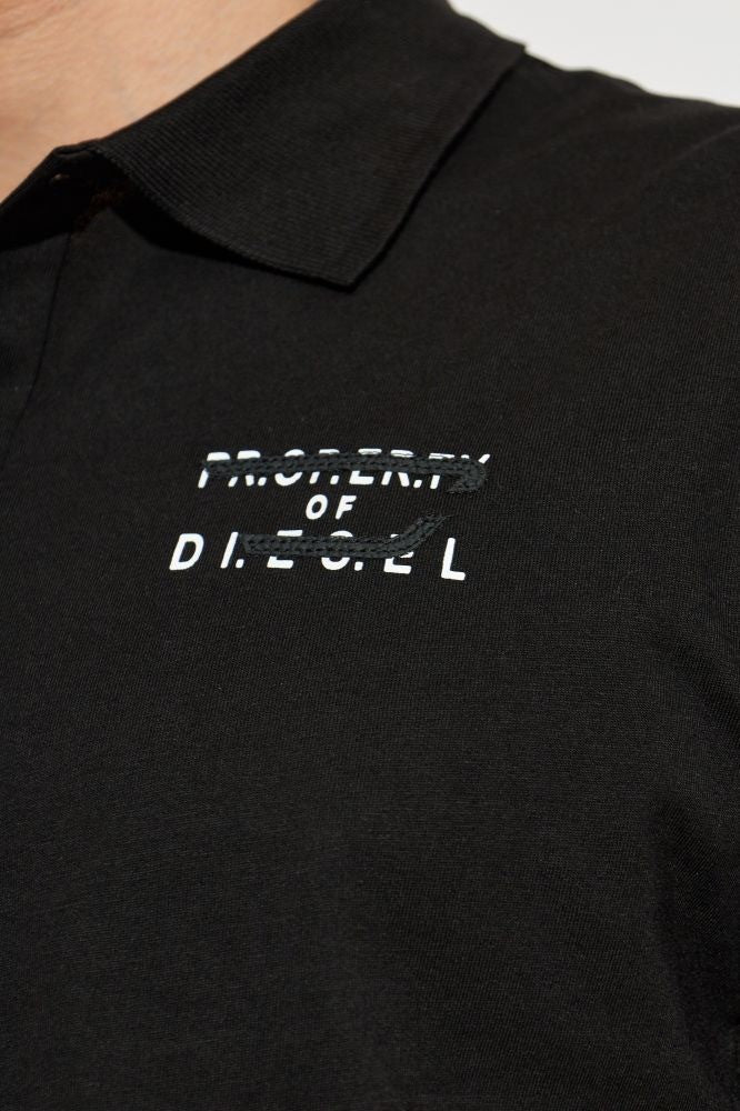 DIESEL Ανδρικό T-Shirt Polo Βαμβάκι Μαύρο Regular Fit A218890QIAM-9XX 1821828