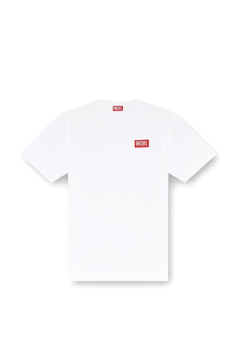 DIESEL Ανδρικό T-Shirt Βαμβάκι Λευκό Relaxed Fit A164000QIAM-100 1818790 1821825