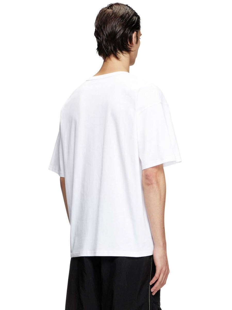 DIESEL Ανδρικό T-Shirt Βαμβάκι Λευκό Relaxed Fit A164000QIAM-100 1818790 1821825
