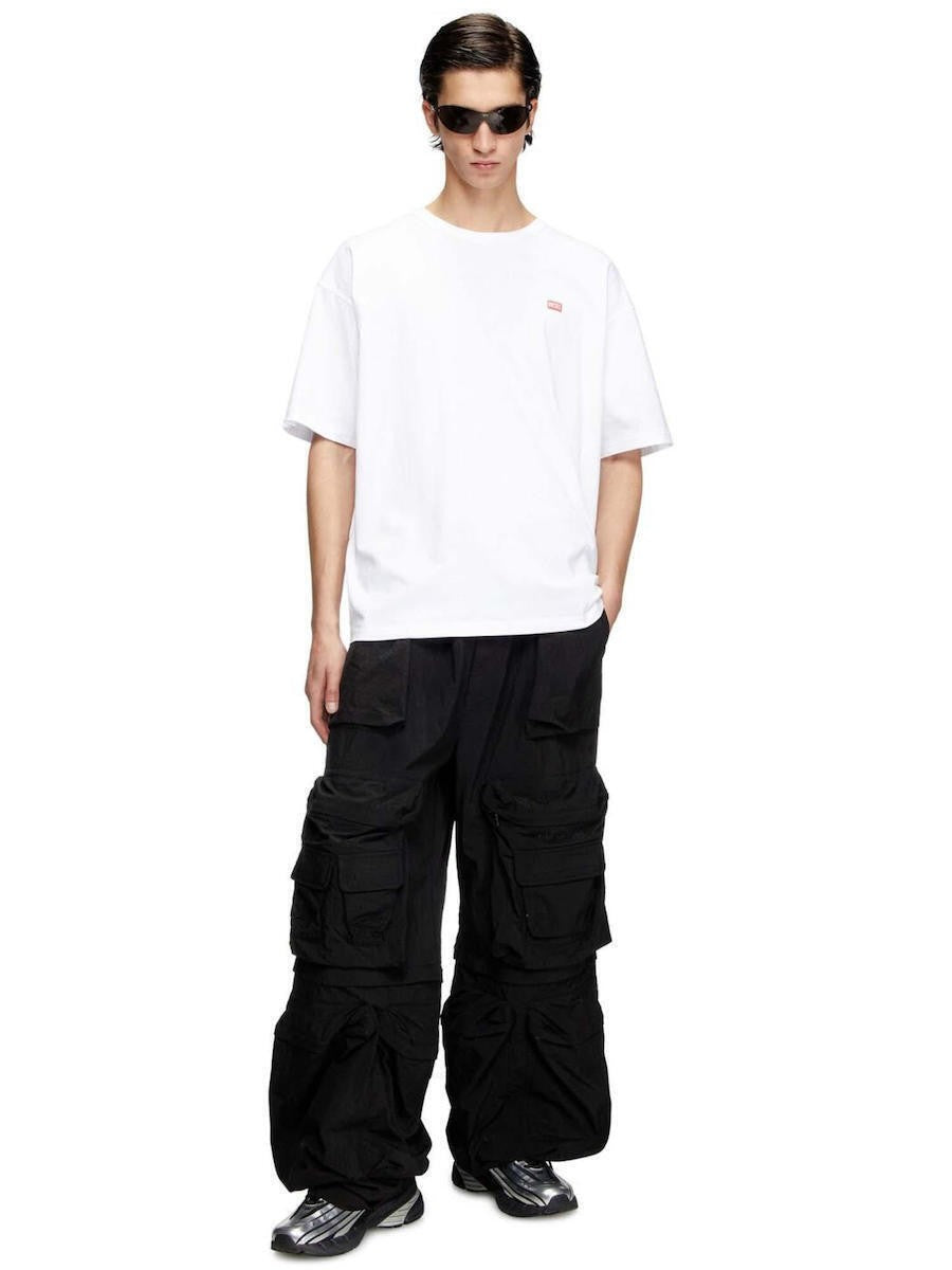 DIESEL Ανδρικό T-Shirt Βαμβάκι Λευκό Relaxed Fit A164000QIAM-100 1818790 1821825