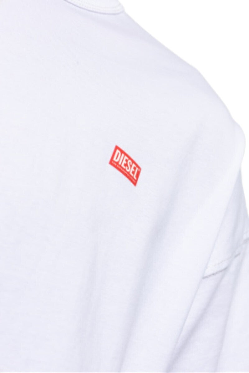 DIESEL Ανδρικό T-Shirt Βαμβάκι Λευκό Relaxed Fit A164000QIAM-100 1818790 1821825