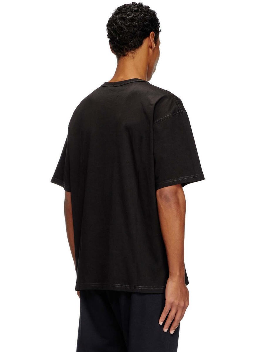 DIESEL Ανδρικό T-Shirt Βαμβάκι Μαύρο Relaxed Fit A164000QIAM-9XX 1818790 1821825
