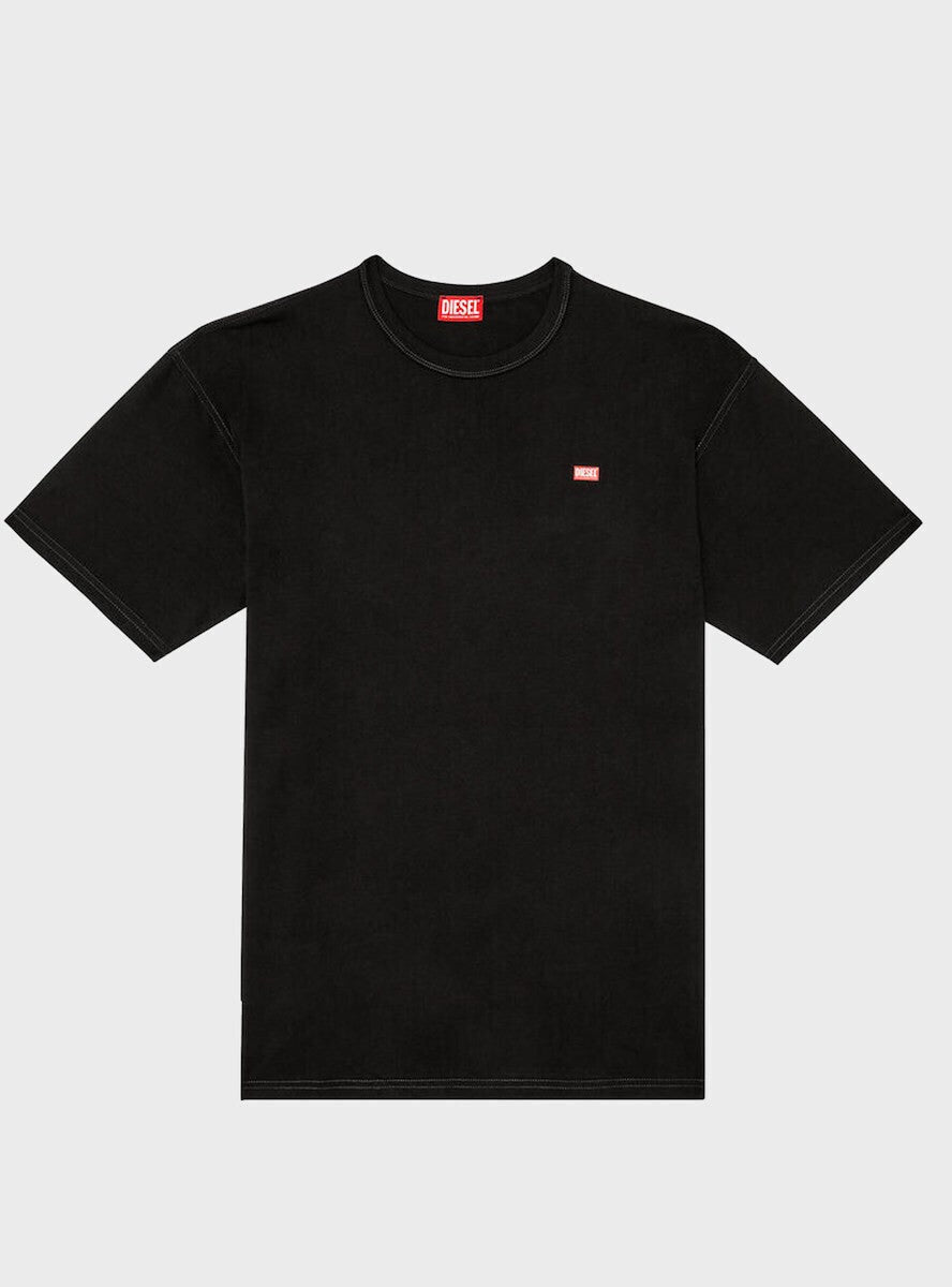 DIESEL Ανδρικό T-Shirt Βαμβάκι Μαύρο Relaxed Fit A164000QIAM-9XX 1818790 1821825