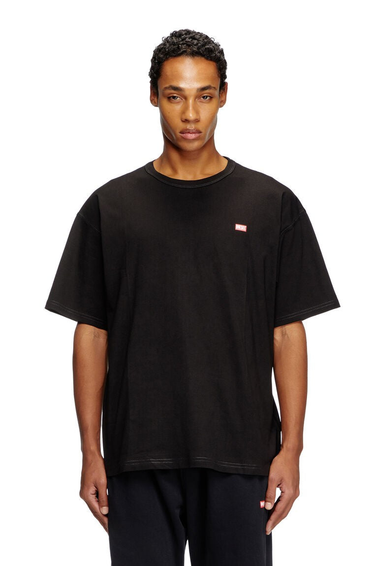 DIESEL Ανδρικό T-Shirt Βαμβάκι Μαύρο Relaxed Fit A164000QIAM-9XX 1818790 1821825
