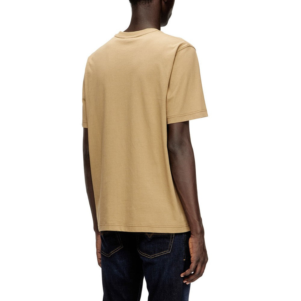 DIESEL Ανδρικό T-Shirt Βαμβάκι Μπέζ Regular Fit A199710QIAM-7DG 1821823