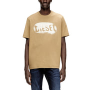 DIESEL Ανδρικό T-Shirt Βαμβάκι Μπέζ Regular Fit A199710QIAM-7DG 1821823