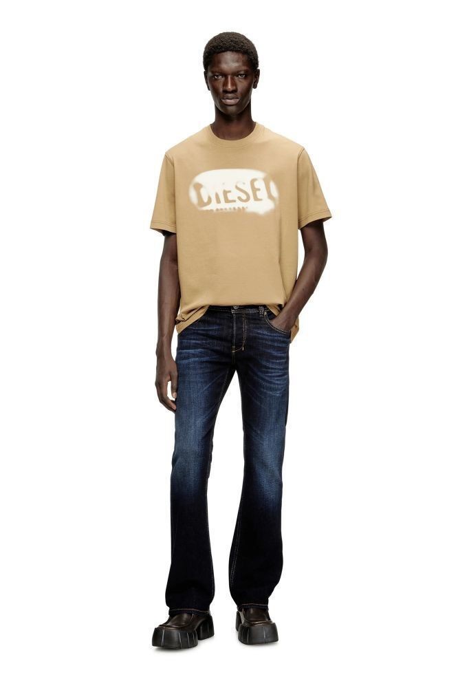 DIESEL Ανδρικό T-Shirt Βαμβάκι Μπέζ Regular Fit A199710QIAM-7DG 1821823