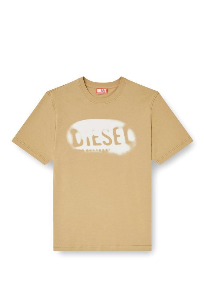 DIESEL Ανδρικό T-Shirt Βαμβάκι Μπέζ Regular Fit A199710QIAM-7DG 1821823