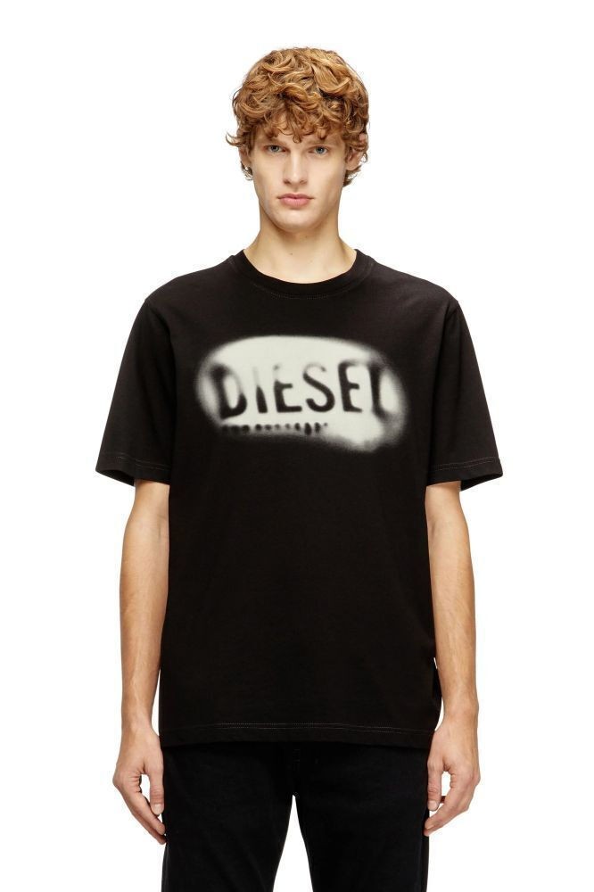 DIESEL Ανδρικό T-Shirt Βαμβάκι Μαύρο Regular Fit A199710QIAM-9XX 1821823