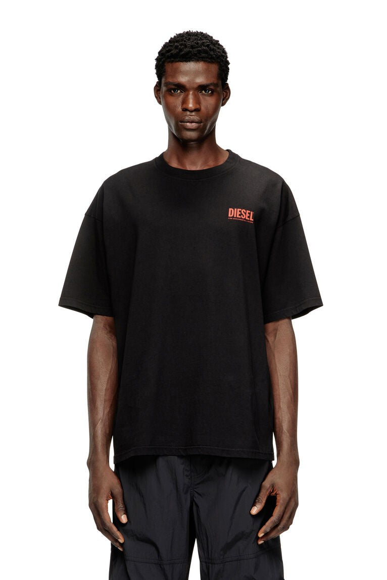 DIESEL Ανδρικό T-Shirt Βαμβάκι Μαύρο Regular Fit A200360EPCA-9XX 1821830