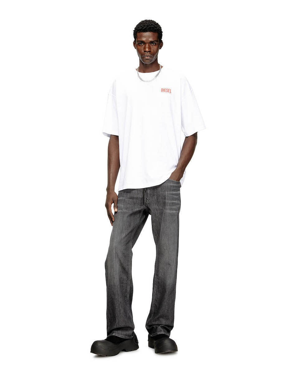 DIESEL Ανδρικό T-Shirt Βαμβάκι Λευκό Regular Fit A200360EPCA-100 1821830