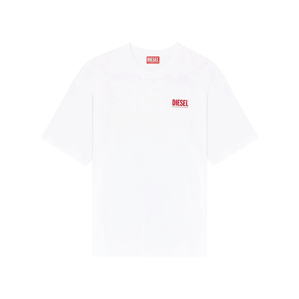 DIESEL Ανδρικό T-Shirt Βαμβάκι Λευκό Regular Fit A200360EPCA-100 1821830