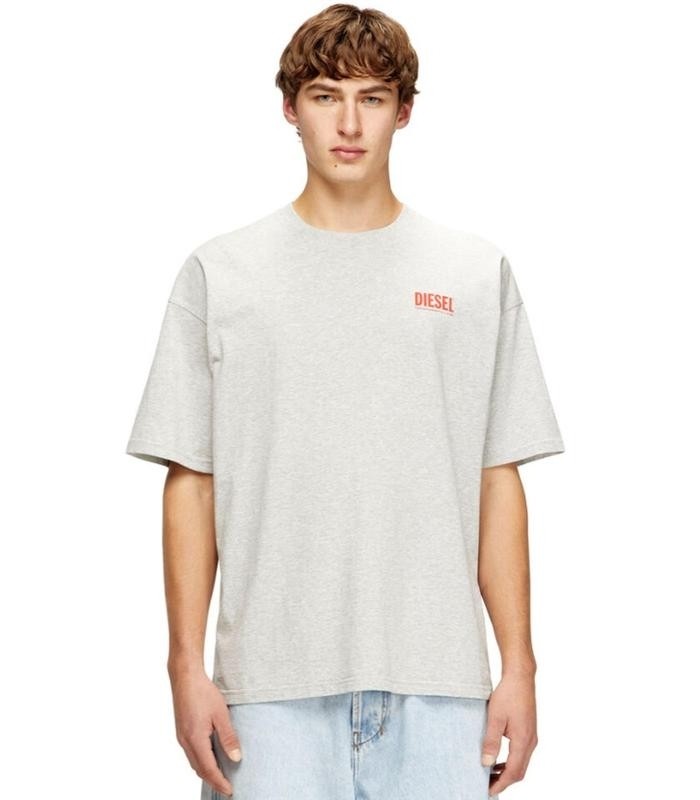 DIESEL Ανδρικό T-Shirt Βαμβάκι Γκρί Regular Fit A200360EPCA-9CB 1821830