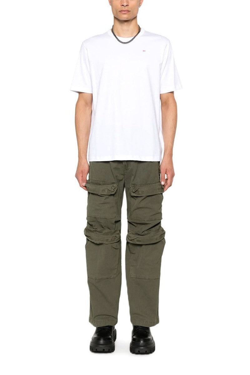 DIESEL Ανδρικό T-Shirt Βαμβάκι Λευκό Regular Fit A201980NIAX-100 1821831