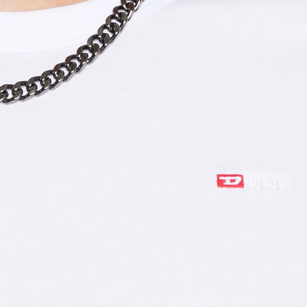 DIESEL Ανδρικό T-Shirt Βαμβάκι Λευκό Regular Fit A201980NIAX-100 1821831