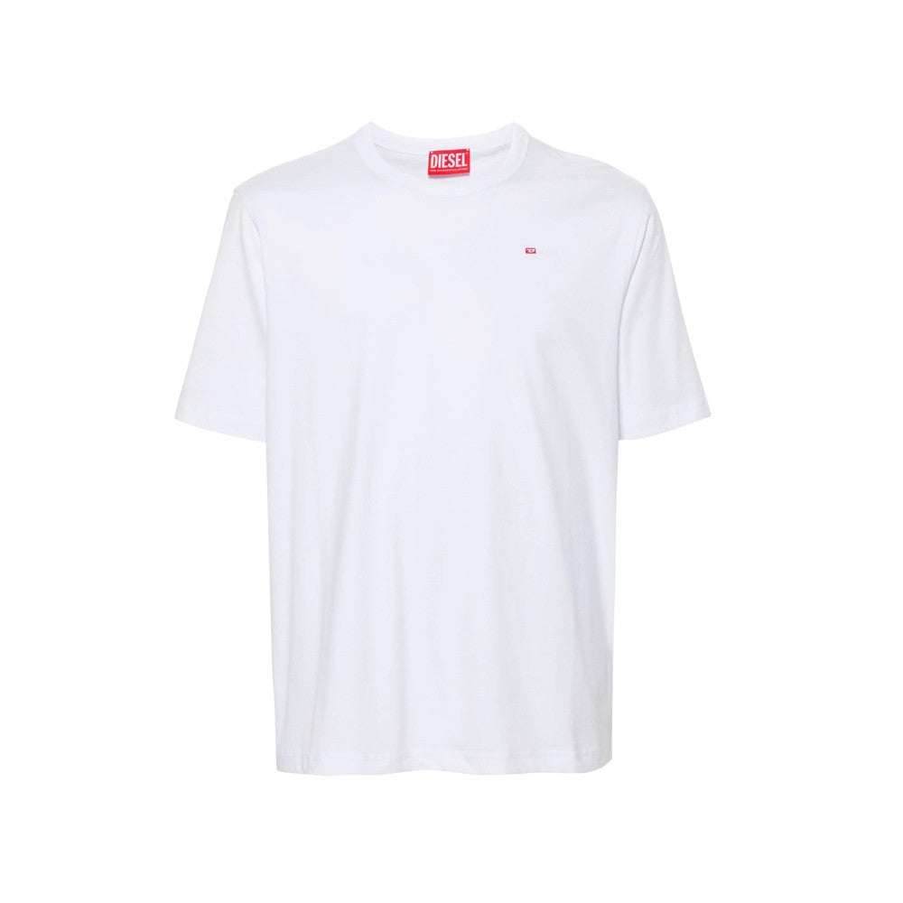DIESEL Ανδρικό T-Shirt Βαμβάκι Λευκό Regular Fit A201980NIAX-100 1821831