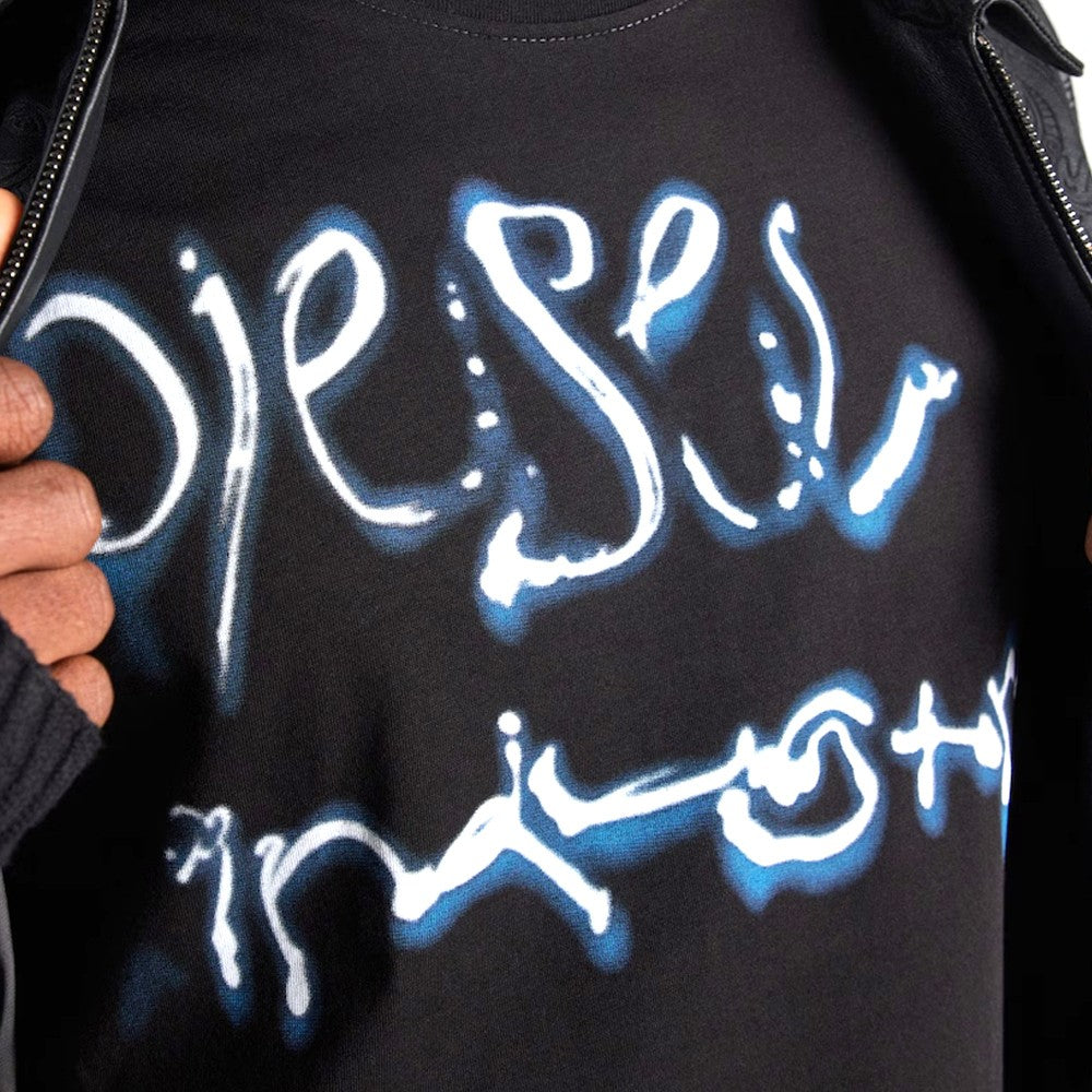 DIESEL Ανδρικό T-Shirt Βαμβάκι Μαύρο Regular Fit A205110QIAM-9XX 1821824