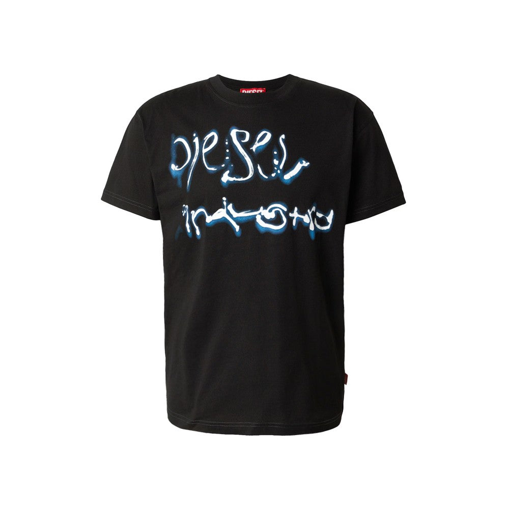 DIESEL Ανδρικό T-Shirt Βαμβάκι Μαύρο Regular Fit A205110QIAM-9XX 1821824
