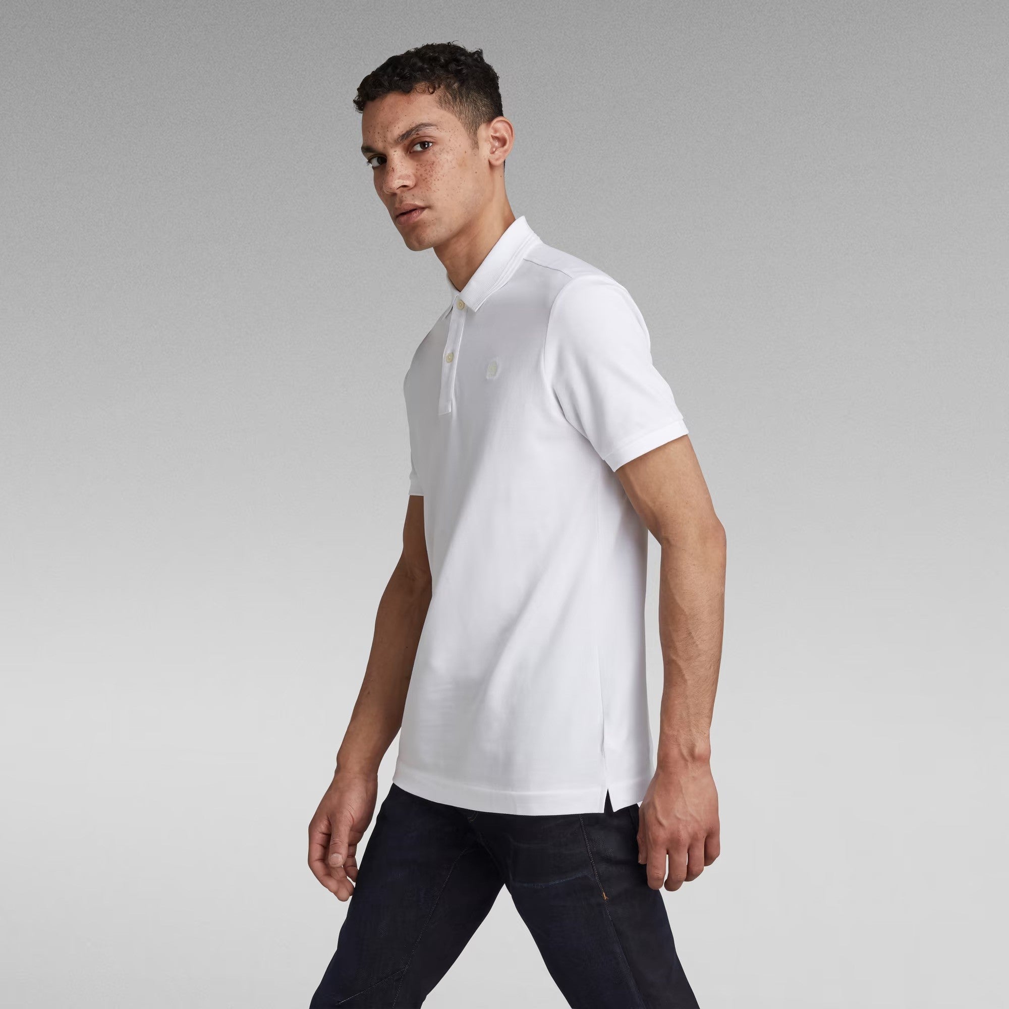 G-STAR RAW Ανδρικό T-shirt Polo Βαμβάκι/Ελαστάνη Λευκό Slim Fit D11595-5864-110/110-white 1809148 1822000