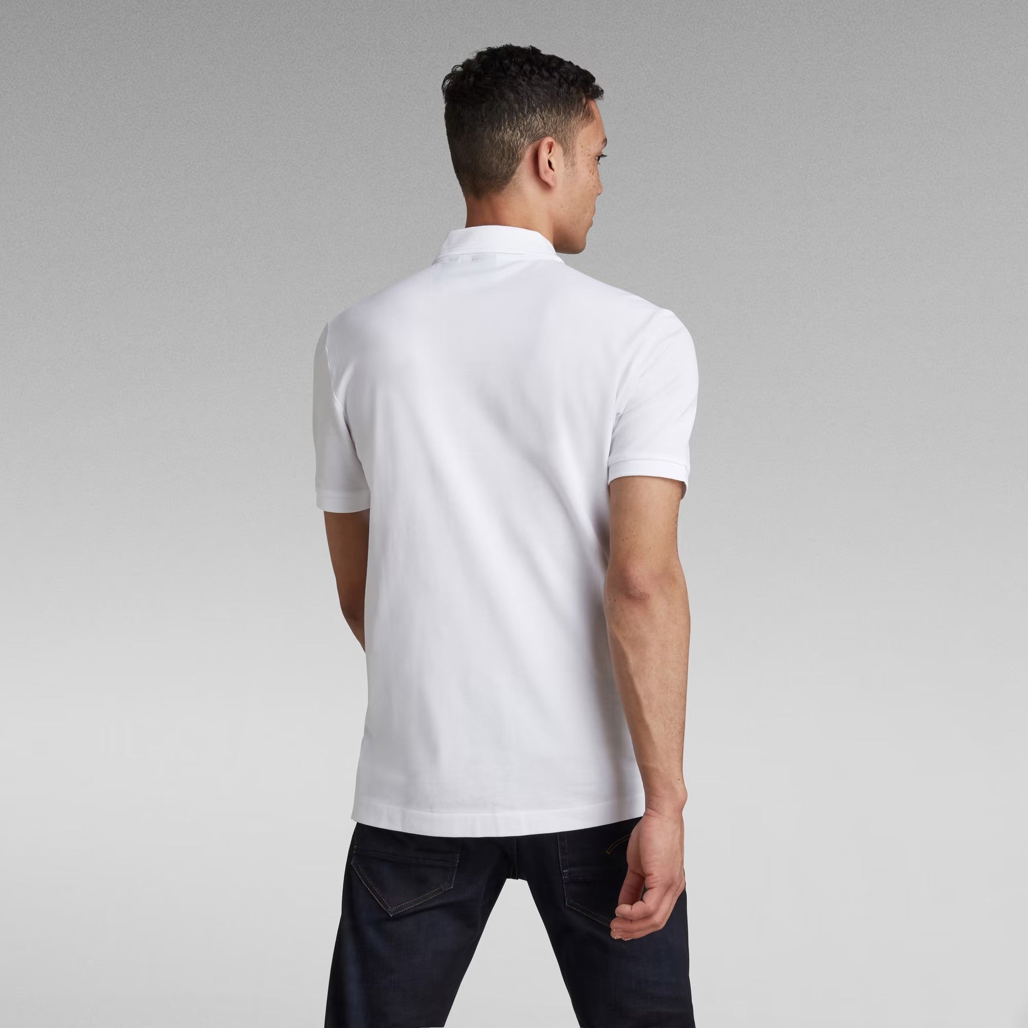 G-STAR RAW Ανδρικό T-shirt Polo Βαμβάκι/Ελαστάνη Λευκό Slim Fit D11595-5864-110/110-white 1809148 1822000