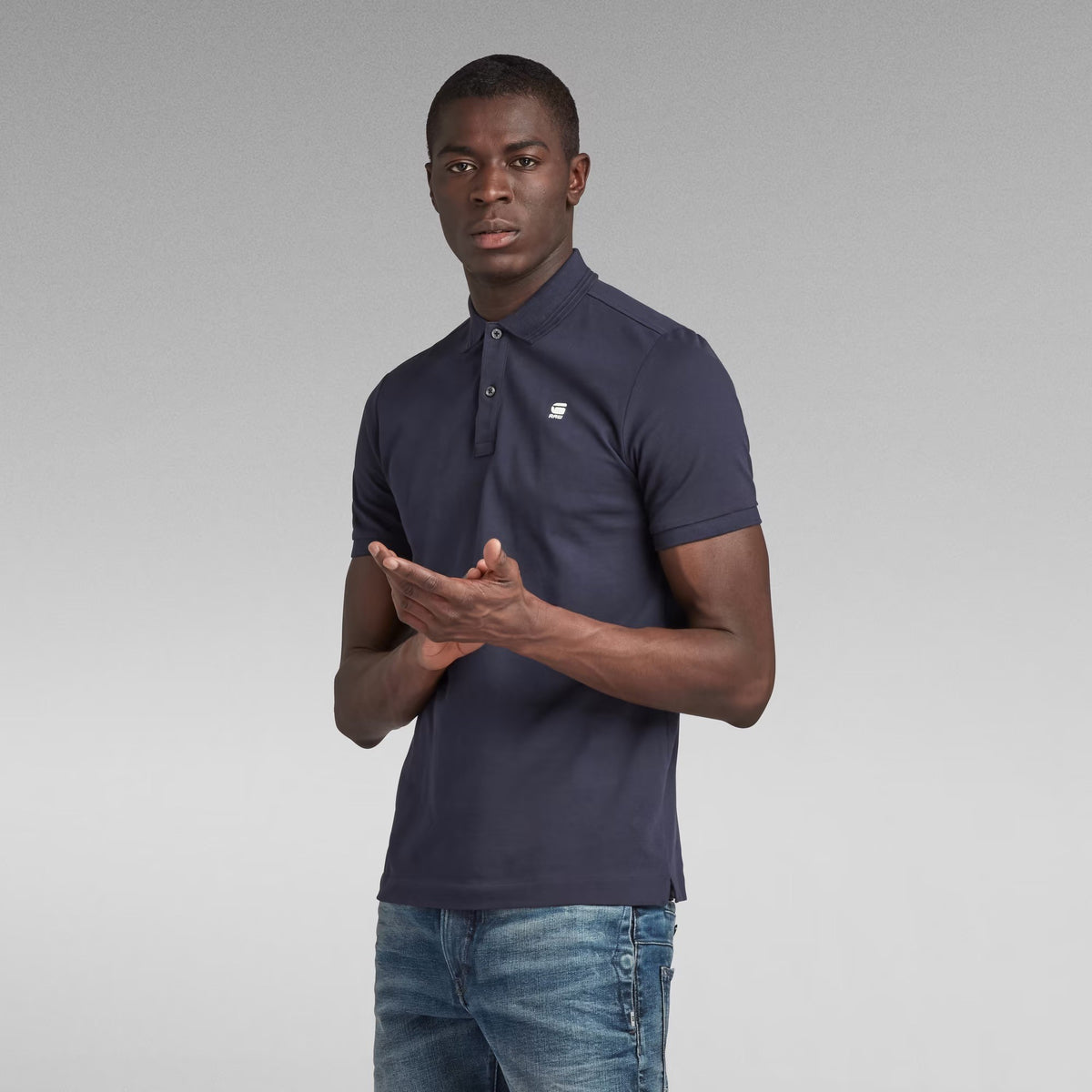 G-STAR RAW Ανδρικό T-shirt Polo Βαμβάκι/Ελαστάνη Μπλέ Slim Fit D11595-5864-6067-sartho blue 1822003