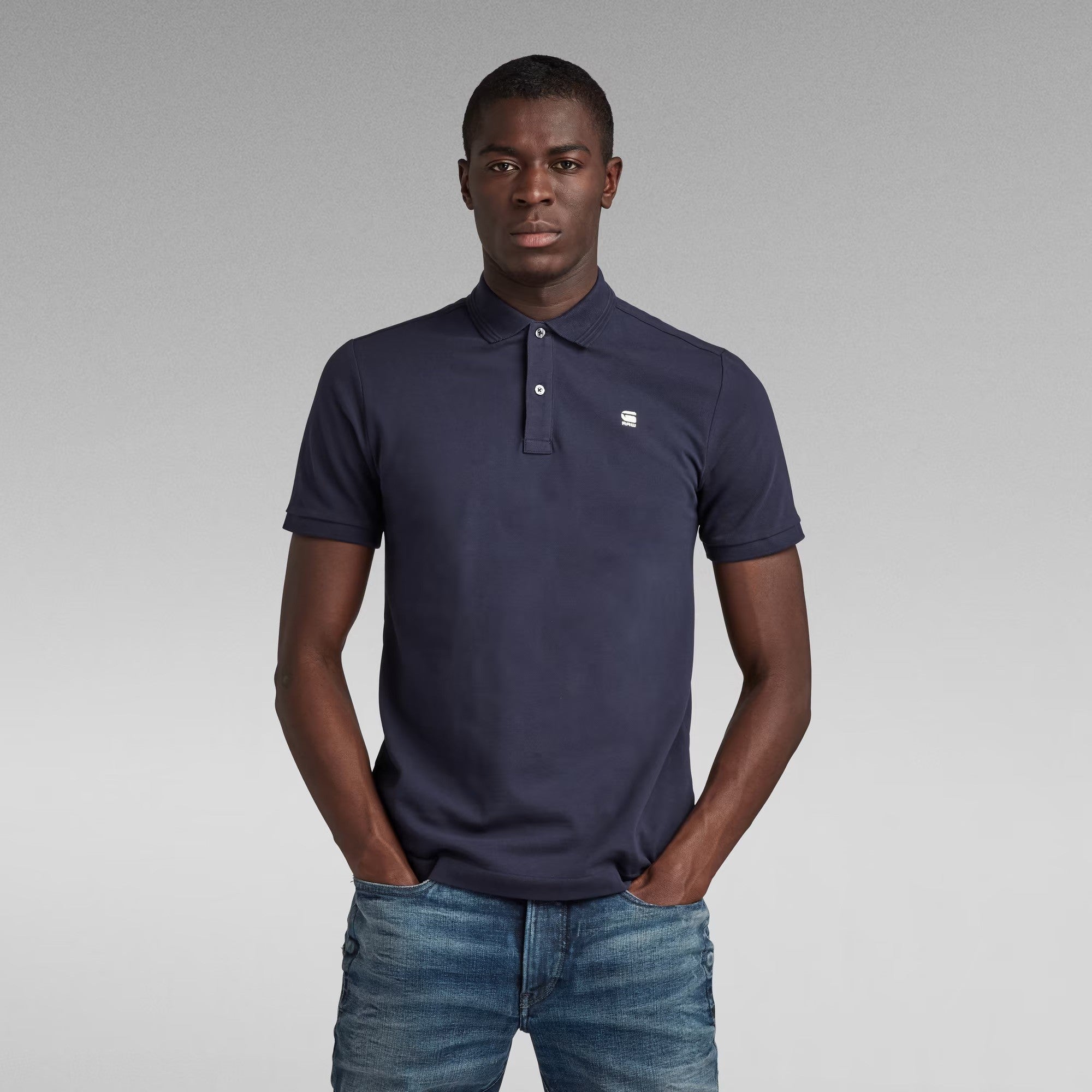 G-STAR RAW Ανδρικό T-shirt Polo Βαμβάκι/Ελαστάνη Μπλέ Slim Fit D11595-5864-6067-sartho blue 1822003
