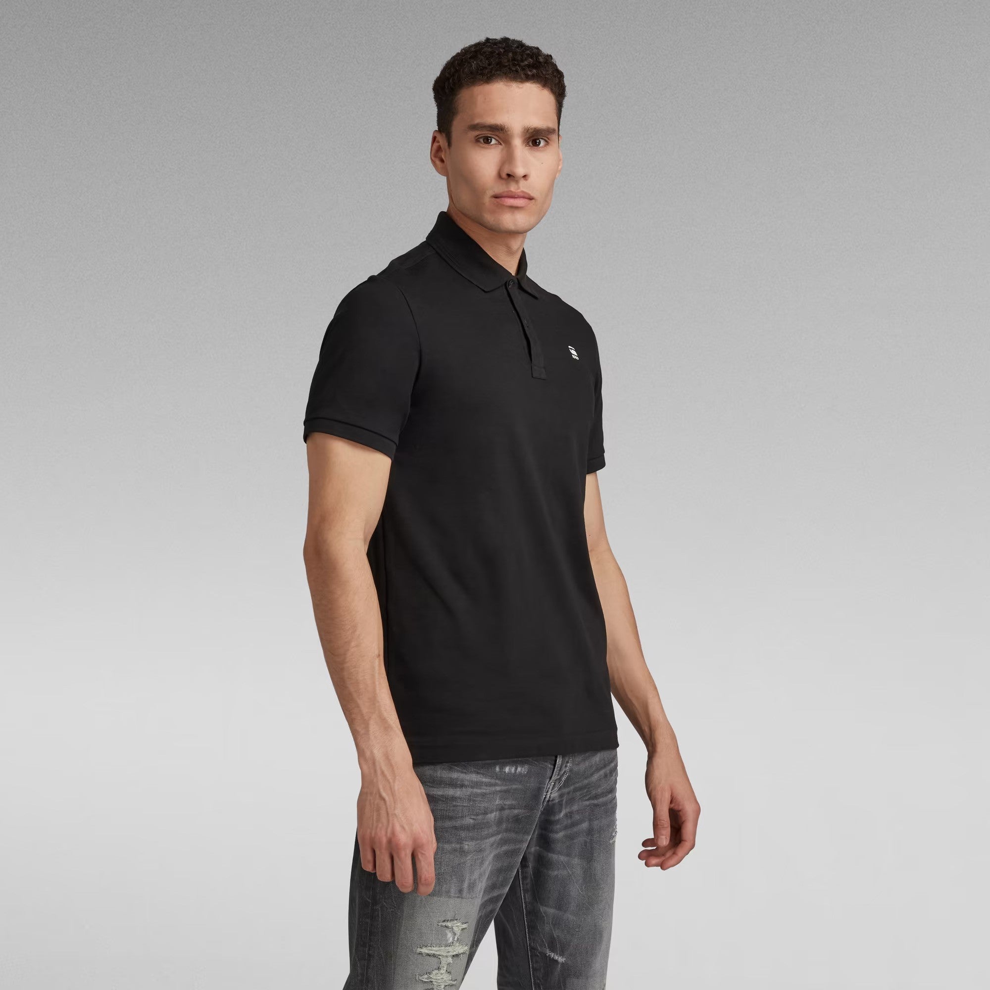 G-STAR RAW Ανδρικό T-shirt Polo Βαμβάκι/Ελαστάνη Μαύρο Slim Fit D11595-5864-6484/6484-dk black 1822004