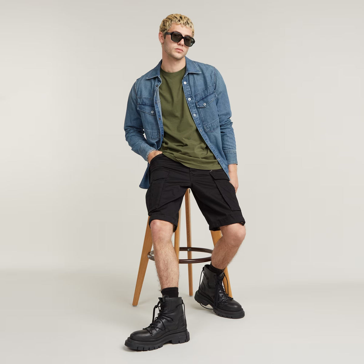 G-STAR RAW Ανδρική Βερμούδα Cargo Βαμβάκι/Ελαστάνη Μαύρη Relaxed Fit D08566-5126-990-black 1777862 1821995