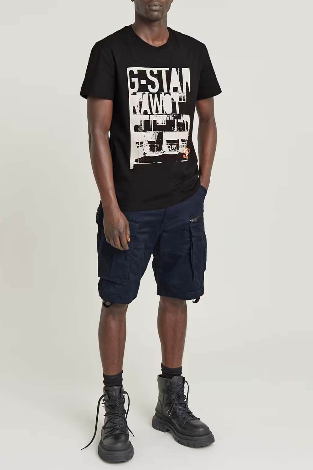 G-STAR RAW Ανδρική Βερμούδα Cargo Βαμβάκι/Ελαστάνη Μπλέ Relaxed Fit D08566-5126-C742-salute 1821994