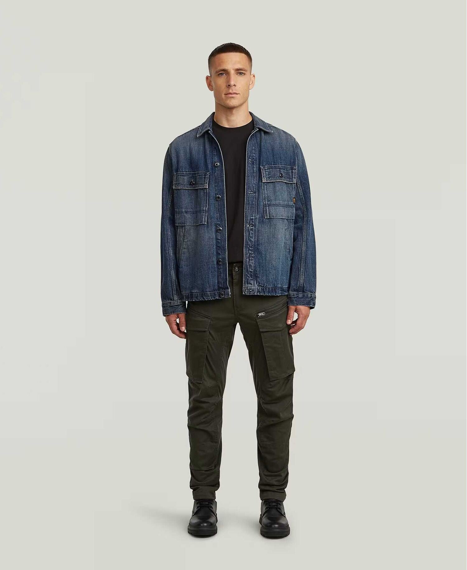 G-STAR RAW Ανδρικό Παντελόνι Cargo ROVIC ZIP Χακί Βαμβάκι/Ελαστάνη Tapered Fit 3D D02190-5126-995 asfalt 1822001